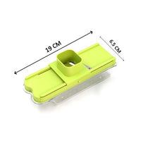 Stainless steel fruit and vegetable slicer.