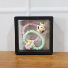 Cute Cartoon Charm Coil Hair Bands (2 Pc / Display Box)